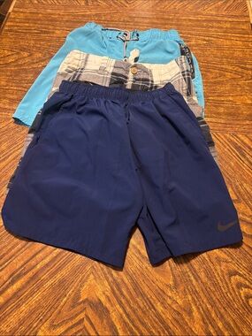 Nike Blue Performance Shorts with Light Blue and Plaid Boardshorts